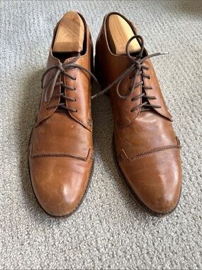 Charles David Brown Leather Cap-Toe Oxford Dress Shoes